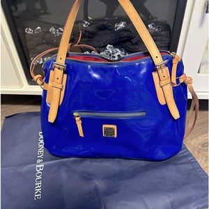 Authentic Dooney & Bourke Royal Blue Patent Leather handbag w/ dust bag